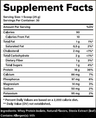 Pro SZN-Banana Plant Protein- Nutrition Facts